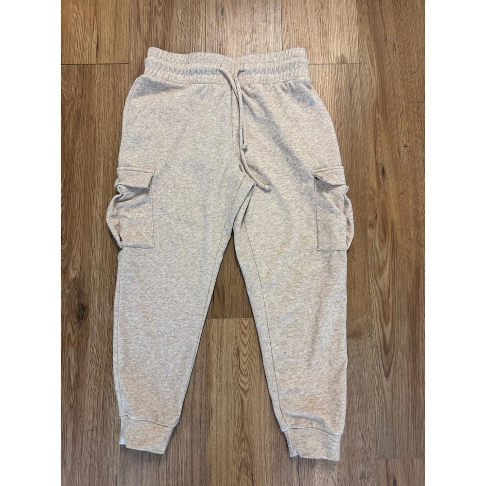 Cali Sport Womens Oatmeal Heather Cargo Jogger Sweatpants SW-CS0546P Size M